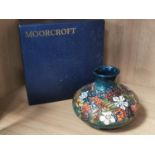 Boxed Moorcroft Floral Squat Vase