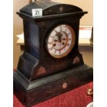 T Barlow of Selby Antique French Japy Freres Slate Mantle Clock