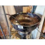 Plated Metallic Edwardian Punch Bowl & Ladle