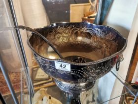 Plated Metallic Edwardian Punch Bowl & Ladle