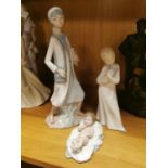 Set of Three Lladro/Nao Figures inc Baby & Ladies