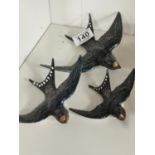Set of Three Beswick Wall-Hanging Swallows - ref 757-1
