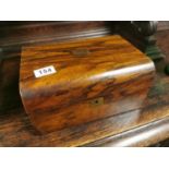 Walnut-Topped Edwardian Sewing Box - 28x20x14cm
