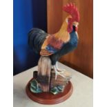 Border Fine Arts resin 'Cockerel' figurine (approx. 1.5' in height) with wooden plinth