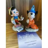 Pair of Royal Doulton Limited Edition Disney Figures inc Pinocchio & Mickey Mouse Fantasia