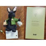 Steiff Beatrix Potter 'Black Rabbit' Soft Toy Figure (H28cm; issue 00201 - incl original presentat