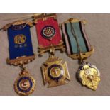 Trio of Masonic Buffaloes Hallmarked Silver Medals - total 90g