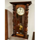 Edwardian Vienna Wall Clock - 82h x 43w x 19d