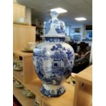 Masons Large Blue & White Ginger Jar