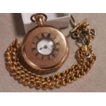 Gold Plated Hunter Flinn & Co Pocketwatch + Gold Plated Chain