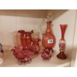 Collection of Cranberry Glass Ware (6 items)