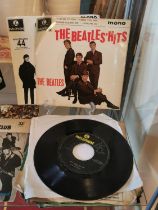 Collection of Beatles 7" Single Records inc Long Tall Sally & Hits Eps and Portuguese Here Comes The