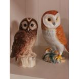 Beswick Barn Owl ref 1046 (19cm) & Doulton Tawny Owl for Whyte & Mackay Whisky (16cm)