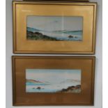 Pair of Coastal/River Scene Watercolours signed R Vivian