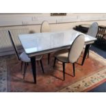Italian Designer 1970's Dining Suite w/Four Chairs