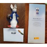 Steiff Beatrix Potter 'Peter Rabbit' 1904 replica Soft Toy Figure (H22cm; 402142 - incl original p