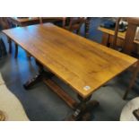Oak Dining Table w/Acorn Legs - 74cm high by 135l by 68w