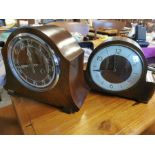 Pair of Smiths and Enfield Vintage Mantel Clocks - both in working order