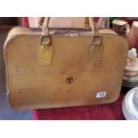 Yellow Leather Retro British Telecom BT Tool Case - 44cm by 29 x 13