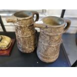 Pair of Retro Moira Pottery Jugs - 'Hillstonia' - 24cm high