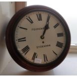 Cased Antique Wooden Wall Clock by Fehrenbach of Sydenham (Surrey) - 37cm diameter inc case