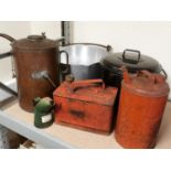 Collection of Retro Oil Cans, Pans & Pots
