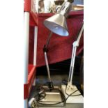 Retro Chrome Anglepoise Lamp w/rectangular base - approx 3ft at full extension
