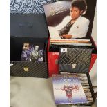 Set of 3 record carrying-cases, containing approx 30 UK-release LPs/12" singles and 100 7" singles,