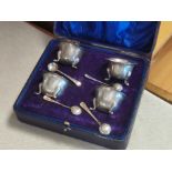 Antique Birmingham 1916 Hallmarked Silver 8pc Christening/Cruet Set - 85g