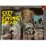 1980 City of the Living Dead Classic Horror Movie Cinema Quad Poster - slight damage to r/h margin