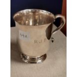 1913 London Silver Tankard by The Goldsmiths & Silversmiths Co - marked RJB and 197g weight