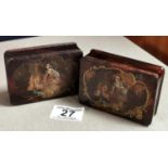 Pair of Turn of the Century Antique Enamelled Kendal Milne & Co Rococo Toilet Pin/Snuff Boxes
