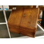 Vintage Single Drawer Oak Correspondence Box/Desk Tidy - 29w x 16d x 25cm high