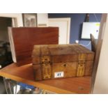 Pair of Writing/Jewellery Boxes inc Inlaid Wood Example