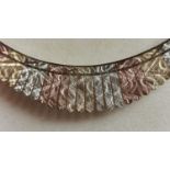 Cased 9ct Yellow, Rose & White Gold Cleopatra Collar Necklace