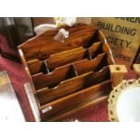 Early Mahogany Wooden Correspondence Rack/Desk Tidy - 43w x 24d x 31cm high