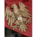 Brass Barclays Bank Three-Crown Wall-Hung Eagle 37h by 31cm wide