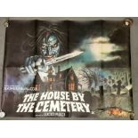 1981 Horror The House By The Cemetery Quad Movie Poster Lucio Fulci