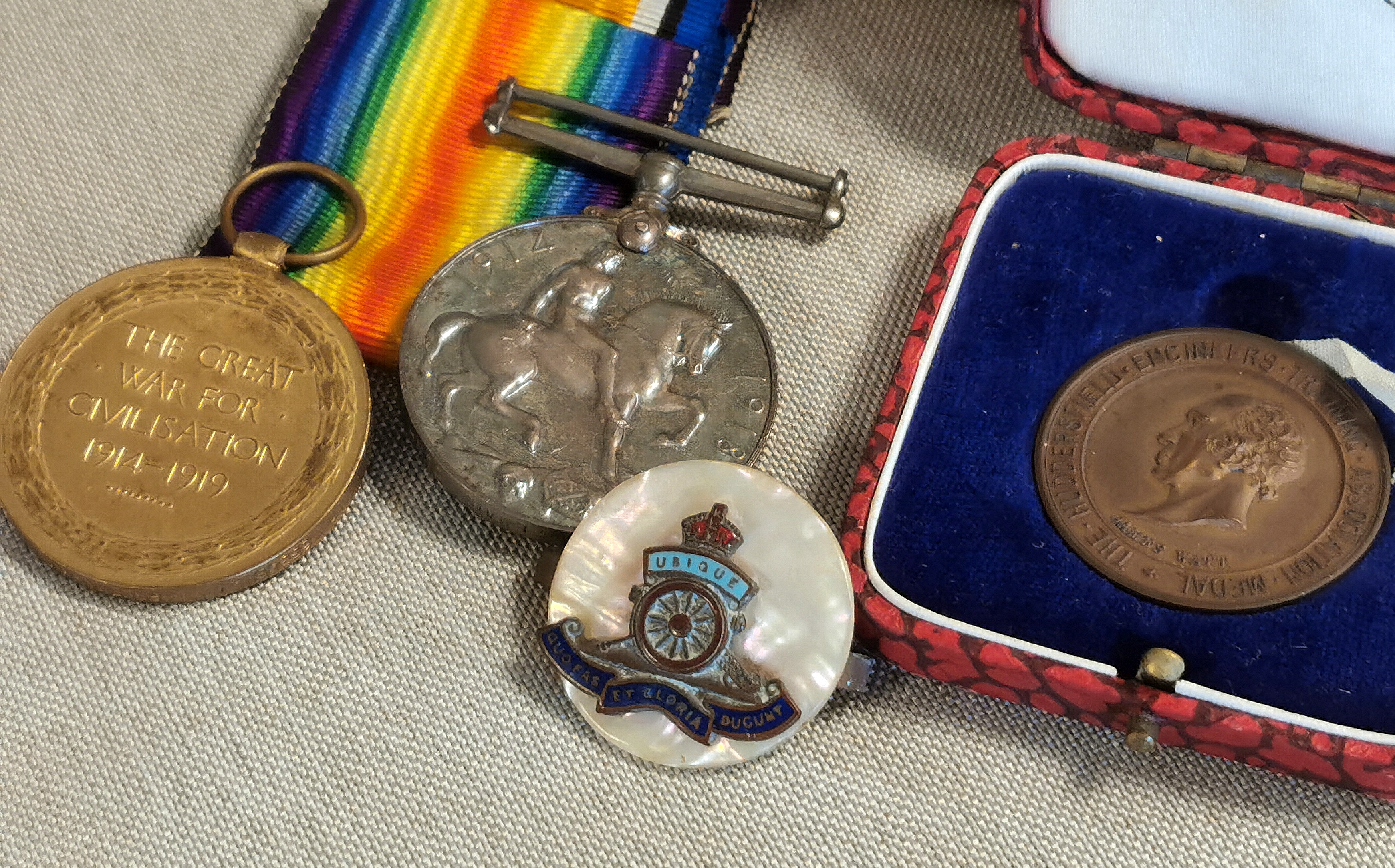 Collection of Medals inc Engineering Medal, WWI and Ubique Example