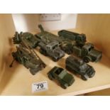 Set of Dinky Military Army Vehicles, Truck & Car Die Cast Toys