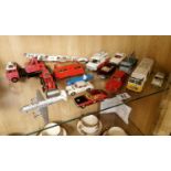 Good Assortment of Playworn Dinky Cars, Trucks, Lorries & Die-Cast Toys