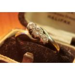 Edwardian 18ct Gold & Platinum Three-Diamond Ring