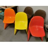 Set of 5 Vernier Panton-Style Casalino Childs Designer Chairs