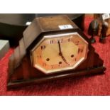 HAC Hamburg German Art-Deco Cased Mantel Clock - 35w x 13d x 20cm high