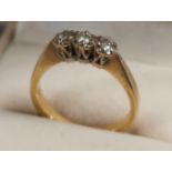 18ct Gold & Three-Diamond Ring