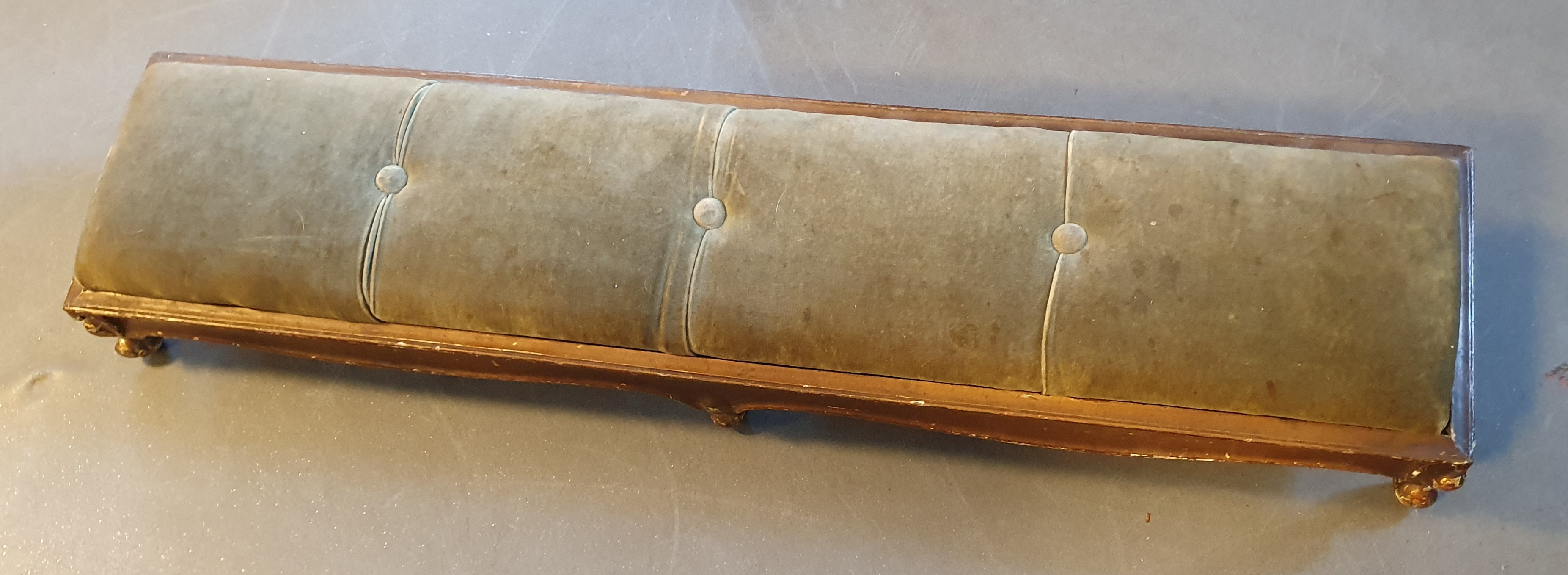Antique Prayer Stool w/original padded cushioning - 113 x 25cm - Image 2 of 2
