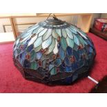 Large Tiffany Style 1960's/70's Dragonfly Ceiling Lampshade