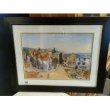 Robin Hoods Bay Watercolour - indistnctly signed, possibly 'CM Griffiths' - 45x57cm