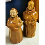 Pair of Pottery Monk Figures inc Late 19th Century John McEwan Abbots Choice Scottish Whisky Decante