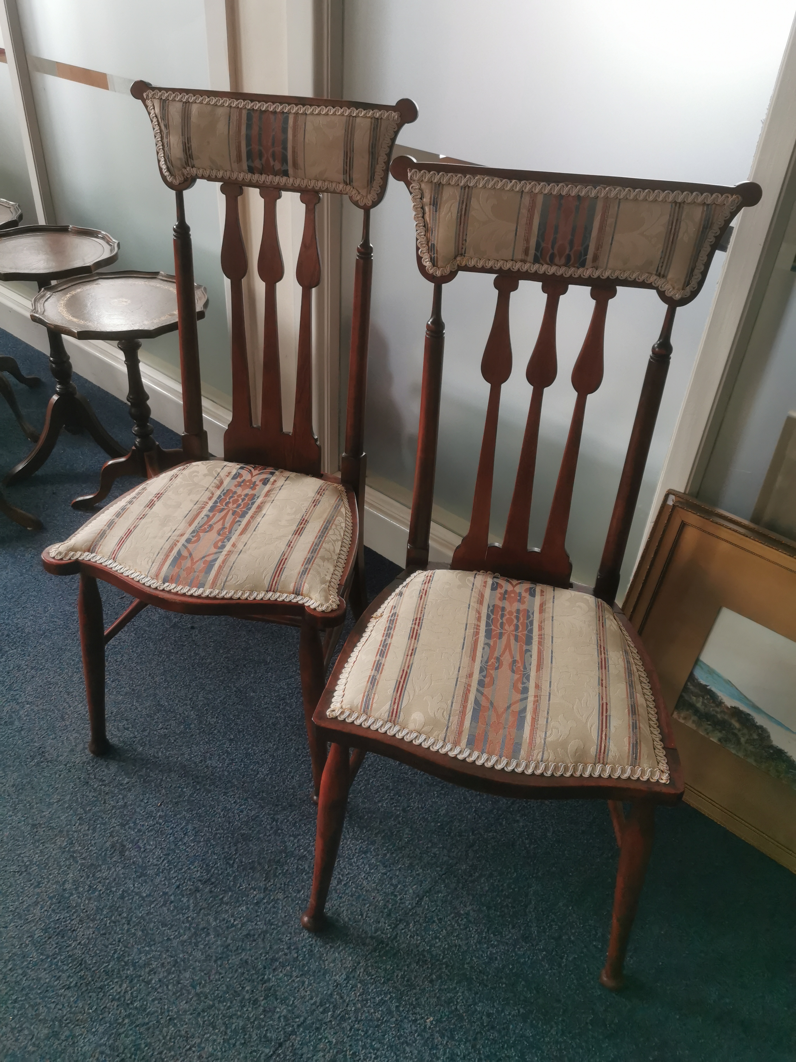 Pair of Vintage Continental/Italian-Style Hall Chairs